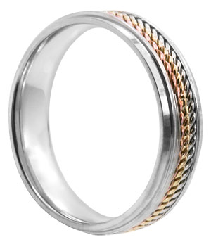 14K Two Tone Gold band 932